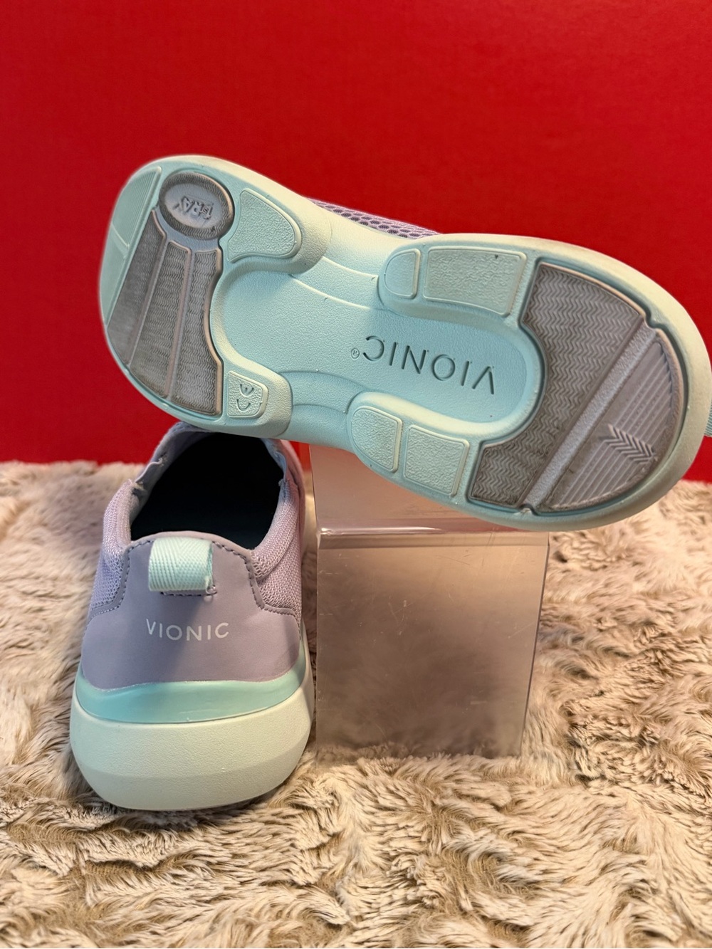 Vionic Vortex Zeta Women's Lavender and Mint Slip-On Sneakers - Picture 4 of 5